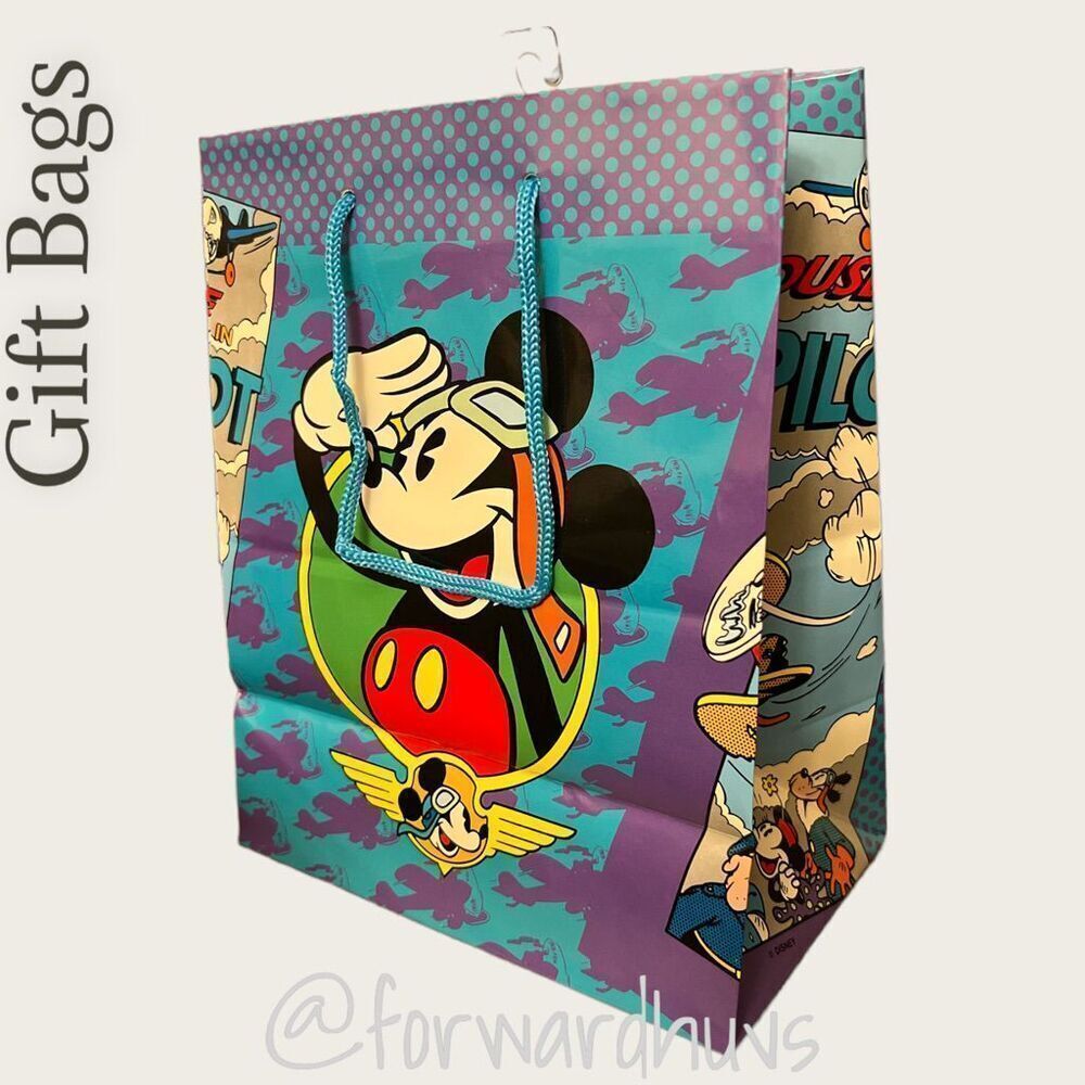 (12) 8.5” x 7.5” Vintage Cleo Mickey Mouse Pilot Gift Bags